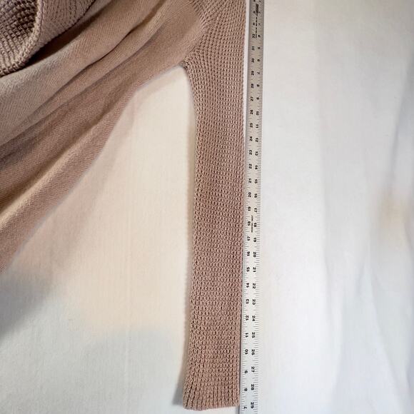 Blue Saks Fifth Ave Tunic Sweater Full Zip High Neck Collar Woman's XS Tan - Picture 10 of 15